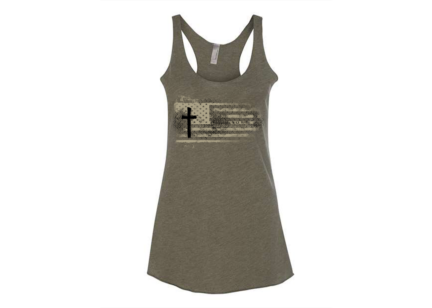 Philippians 4:13 Triblend Racerback Tank